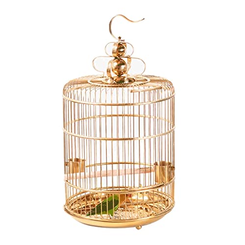 YKMYXZ Vogelkäfige Schmiedeeiserne Große Retro-Vogeltransporter mit Rollständer Hohe Kapazität Goldvogelkäfige(S) von YKMYXZ