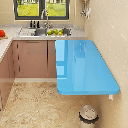 YKMYXZ wandmontierter Tisch， Esszimmer-, Waschküche- oder Schreibtisch mit 70 kg Tragkraft. Schwebender Wandschreibtisch for kleine Räume(Blue,90x50cm/35x20in) von YKMYXZ