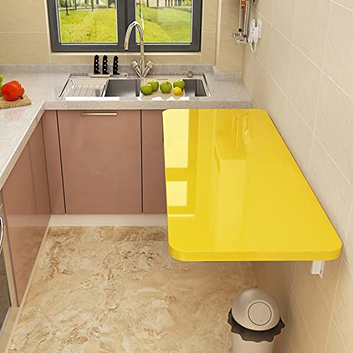 YKMYXZ wandmontierter Tisch， Esszimmer-, Waschküche- oder Schreibtisch mit 70 kg Tragkraft. Schwebender Wandschreibtisch for kleine Räume(Yellow,70x30cm/28x12in) von YKMYXZ