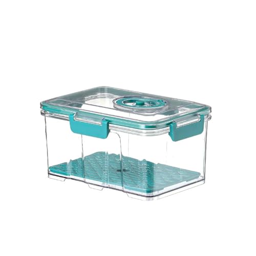 Vakuum-Lebensmittelbehälter, Transparenter Kühlschrank-Organizer Mit Abflussnetz, Lebensmittelspender Mit Großer Kapazität For Die Aufbewahrungsbox In Der Küche(B-2.5L Without pump) von YKRWMJAQC