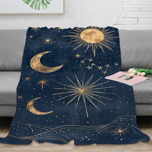 3D Drucken Blanket Sonne Mond Wohndecke Microfaser Bequem Und Atmungsaktiv Schlafdecke Tagesdecke Weich Und Warme Für Bett Sofa Schlafzimmer Büro 60x80inch(150x200cm) von YKSDLFDUI