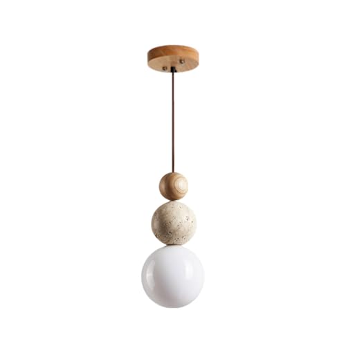 YKSJDFH Creme Cave Stone Single Head Kleine Pendelleuchte Schlafzimmer Nachttisch Kleine Hängelampe Nordic Dekorative Pendelleuchten Kreative Kinderzimmer Atmosphäre Café Hängebeleuchtung von YKSJDFH