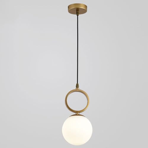 YKSJDFH E27-Mehrkopf-Pendelleuchte, Moderne schmiedeeiserne Leuchte, 3-Kugel-Schirm, klarer Glasschirm, Kronleuchter-Beleuchtung für Nachttisch, Wohnzimmer, Terrasse, Flur, Gold/Schwarz von YKSJDFH