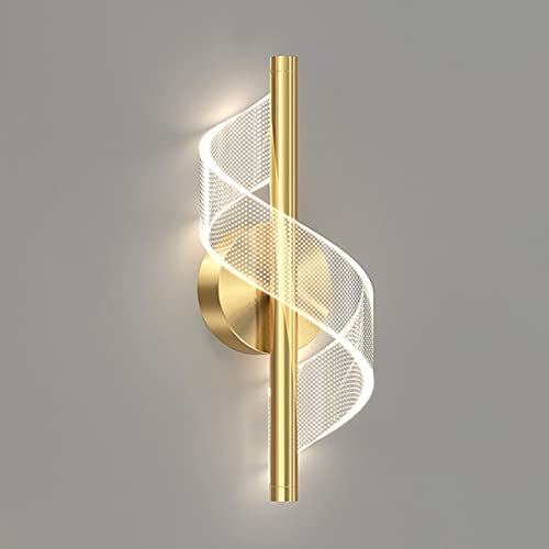 YKSJDFH Kreative LED Wandlampen Moderne Nachtwandleuchte Gold Metall Veranda Wandlaternen Schlafzimmerlampe Innen 11,8 Wandleuchte für Schlafzimmer Badezimmer… von YKSJDFH
