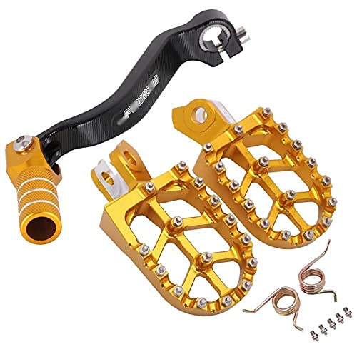 YKSM Motorrad CNC Fußrasten Fußrasten Fußrasten Pedale Schalthebel Hebel Zubehör Für Suzuki RMZ450 RMZ 450 2008-2019 RMX450Z RMX 450Z 2017 (Color : Gold Set) von YKSM