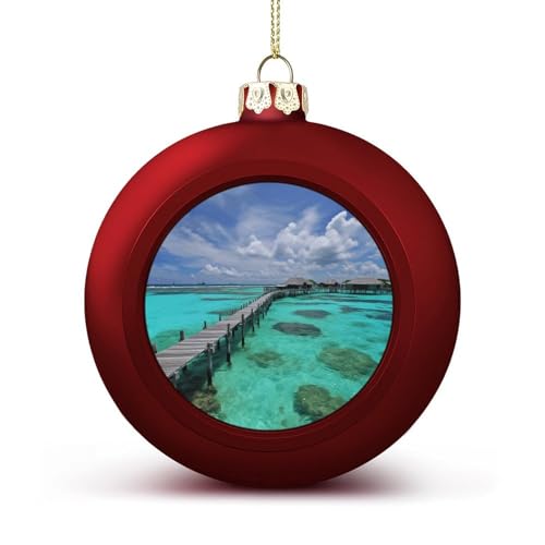 Weihnachtskugel-Ornamente, Malediven-Druck, vielseitig einsetzbar, festliche Heimdekoration, ideal für Baum und Heimdekoration Weihnachtskugel-Ornamente, Malediven-Druck, vielseitig einsetzbar, festliche Heimdekoration, ideal für Baum und Heimdekoration von YKUDBN