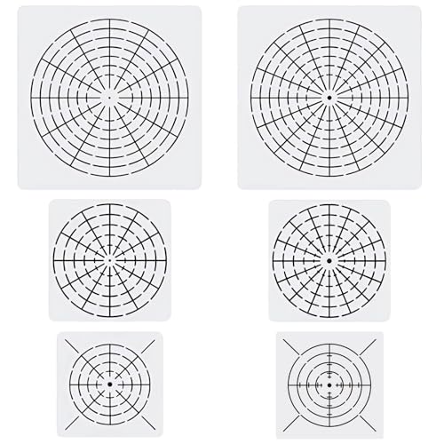 YKW 6 Stück Mandala Dot Tool Vorlage Set, 4/8/12/16 Segment Kreatives Mandala Wiederverwendbar für DIY Kunstprojekte auf Holz Möbel Dekoration, Weiß YKW 6 Stück Mandala Dot Tool Vorlage Set, 4/8/12/16 Segment Kreatives Mandala Wiederverwendbar für DIY Kunstprojekte auf Holz Möbel Dekoration, Weiß von YKW
