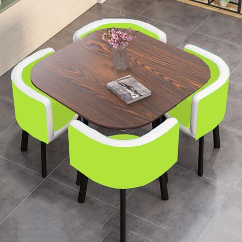 YKWLKJ 80 x 80 cm Konferenztisch Esstisch und 4 Stühle, Küchentisch mit Cipri-Oberfläche, rutschfeste Pads(DF133) von YKWLKJ