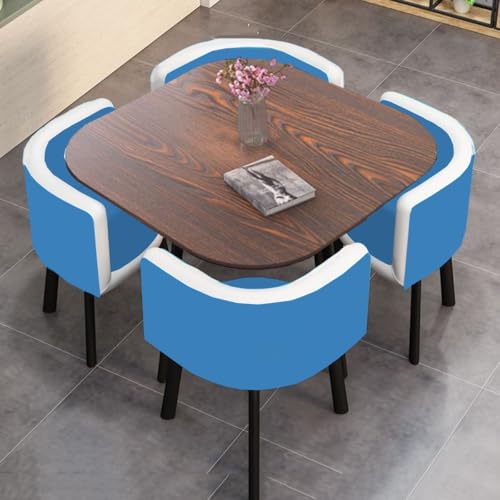 YKWLKJ 80 x 80 cm Konferenztisch Esstisch und 4 Stühle, Küchentisch mit Cipri-Oberfläche, rutschfeste Pads(DF44) von YKWLKJ