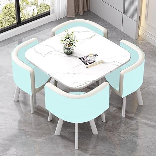 YKWLKJ 80x80 cm Esstisch mit 4 Stühlen, MDF-Tischplatte, Quadratisch Reception Konferenztisch für 4 Personen(DF-77) von YKWLKJ