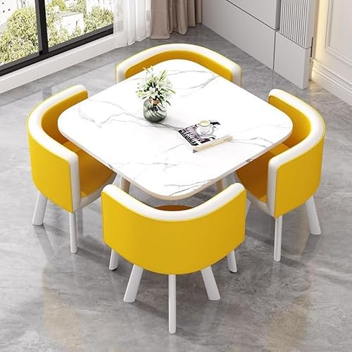 YKWLKJ Essgruppe Balkon Esstisch mit 4 Stühlen aus Cipri Leather, Küchentisch Reception für Zuhause & Familie(2) von YKWLKJ