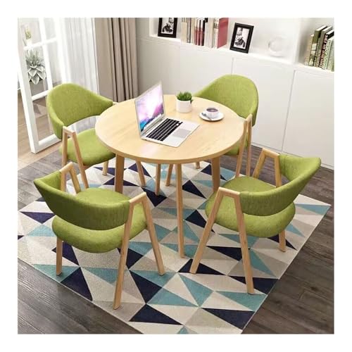 YKWLKJ Esstisch-Set for 4 Personen Aus Kunstmarmor Mit Gepolsterten Stühlen Moderne Kleine Runde Tische for Küche Frühstücksecke Räume(Yellow,Green) von YKWLKJ