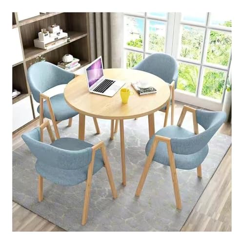 YKWLKJ Esstisch-Set for 4 Personen Aus Kunstmarmor Mit Stuhl for Küche Moderne Gepolsterte Stühle for Kleine Räume Wohnung Zuhause(Yellow,Blue 1) von YKWLKJ