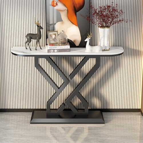 YKWLKJ Konsolentisch Schmal, Modern Flurtisch Dekotisch Sofatisch Ausstellungstisch Metall, Höhe: 80cm(Black 1,120cm) von YKWLKJ