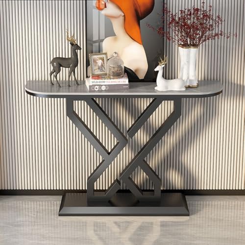 YKWLKJ Konsolentisch Schmal, Modern Flurtisch Dekotisch Sofatisch Ausstellungstisch Metall, Höhe: 80cm(Black 3,100cm) von YKWLKJ