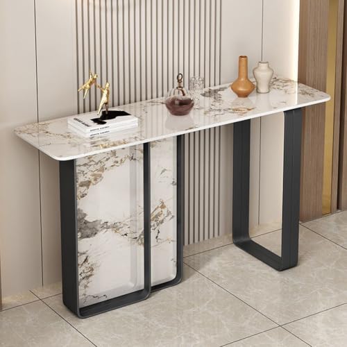 YKWLKJ Konsolentisch Sofatisch Schmal mit Stabiler Trägerplatte, Flurtisch für Wohnzimmer, Büro(Black 1,100cm) von YKWLKJ
