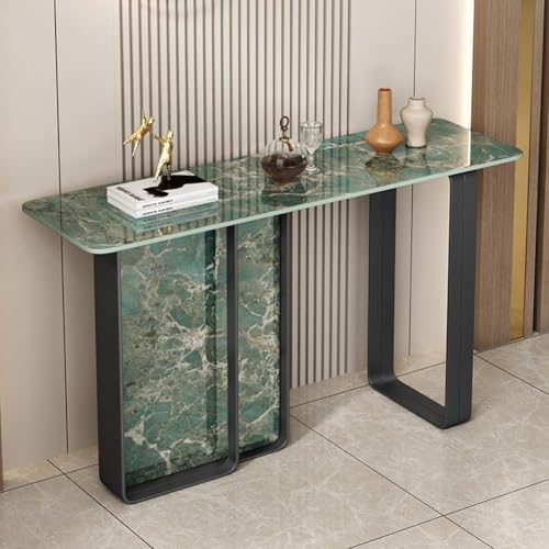 YKWLKJ Konsolentisch Sofatisch Schmal mit Stabiler Trägerplatte, Flurtisch für Wohnzimmer, Büro(Black 4,100cm) von YKWLKJ
