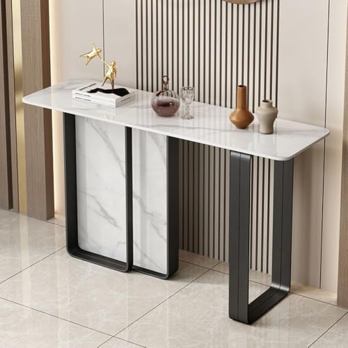 YKWLKJ Modern Konsolentisch Schmal, Gold/Schwarz Beistelltisch,Flurtisch für Flur und Wohnzimmer, Metallfuß(Black 2,120cm) von YKWLKJ