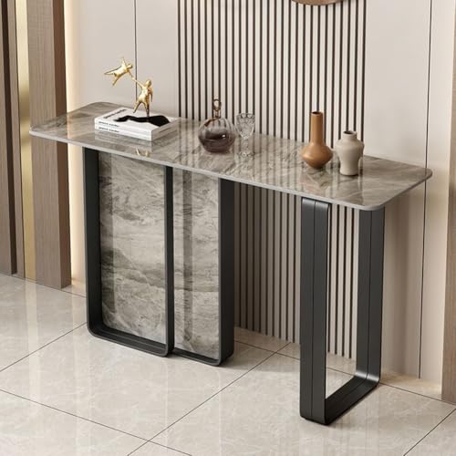 YKWLKJ Modern Konsolentisch Schmal, Gold/Schwarz Beistelltisch,Flurtisch für Flur und Wohnzimmer, Metallfuß(Black 4,120cm) von YKWLKJ