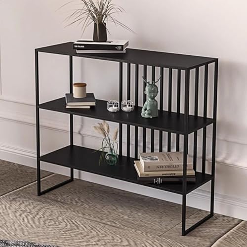 YKWLKJ Modern Sofatisch Konsolentisch mit Metallrahmen, Eingangstisch Flurtisch for Foyer(Schwarz,90cm) von YKWLKJ