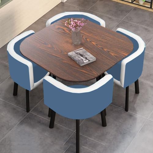 YKWLKJ Quadratischer Esstisch Konferenztisch mit 4 Stühlen, 80 x 80 cm Küchentisch mit MDF-Schreibtischplatte(DF31) von YKWLKJ