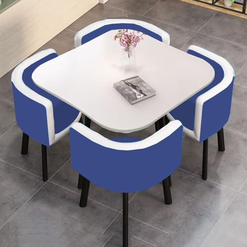 YKWLKJ Quadratischer Esstisch Konferenztisch mit 4 Stühlen, 80 x 80 cm Küchentisch mit MDF-Schreibtischplatte(DF80) von YKWLKJ