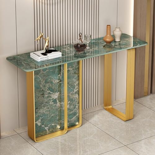 YKWLKJ Schmaler Konsolentisch Gold Sofatisch Beistelltisch für Wohnzimmer, einfache Montage(White 4,100cm) von YKWLKJ