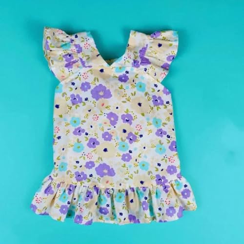 Sommer Hundekleidung Mittlere Und Große Hunde Blumenrock Frühling Und Sommer Atmungsaktive Hundekleidung Weiche Haustierkleidung-LILA-3XL von YLCYDLYU