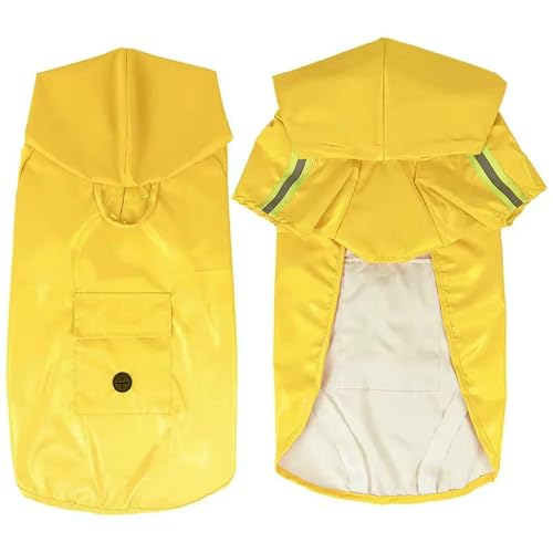 Sommer Hundekleidung Reflektierender Haustier-Regenmantel, Hundekleidung, Wasserdichter Umhang Für Den Außenbereich-Gelb-XL von YLCYDLYU