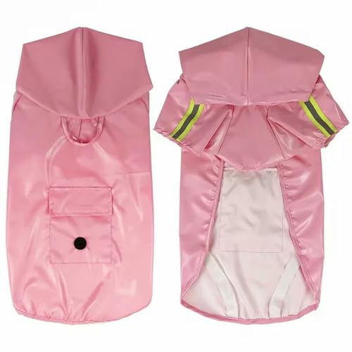Sommer Hundekleidung Reflektierender Haustier-Regenmantel, Hundekleidung, Wasserdichter Umhang Für Den Außenbereich-Rosa-XL von YLCYDLYU