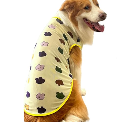 Sommer Hundekleidung Sommer Hund Niedlich Gedruckt Atmungsaktive Dünne Mode Weste Kleidung-Gelb-7XL von YLCYDLYU