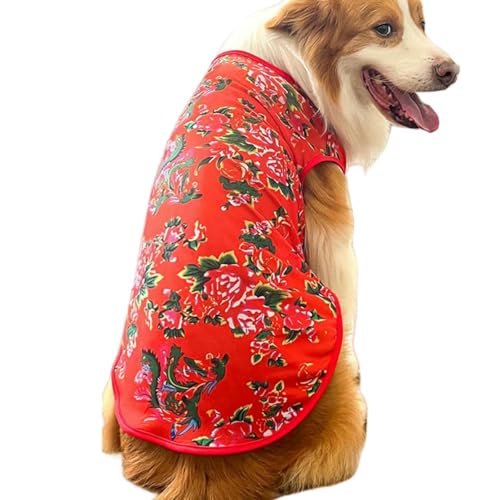 Sommer Hundekleidung Sommer Hund Niedlich Gedruckt Atmungsaktive Dünne Mode Weste Kleidung-Rot-XL von YLCYDLYU