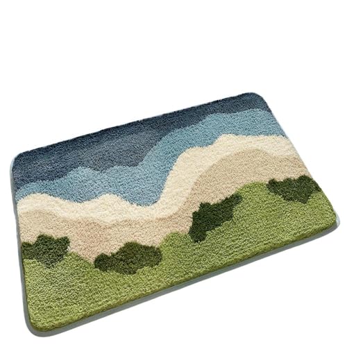 YLCYDLYU Badezimmerteppich Badezimmer-Toilettenmatte, Dicker Plüschteppich, Wasserabsorbierende Fußmatte Mit Großer Kapazität-02-40x60cm von YLCYDLYU