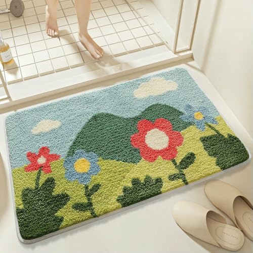 YLCYDLYU Badezimmerteppich Badezimmer-Toilettenmatte, Dicker Plüschteppich, Wasserabsorbierende Fußmatte Mit Großer Kapazität-04-40x60cm von YLCYDLYU