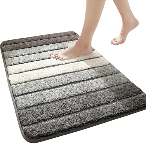 YLCYDLYU Badezimmerteppich Einfache Gestreifte Badezimmer-Bodenmatte Mit Großer Kapazität, Badeteppich, Eingangstürteppich-1-40x60cm von YLCYDLYU