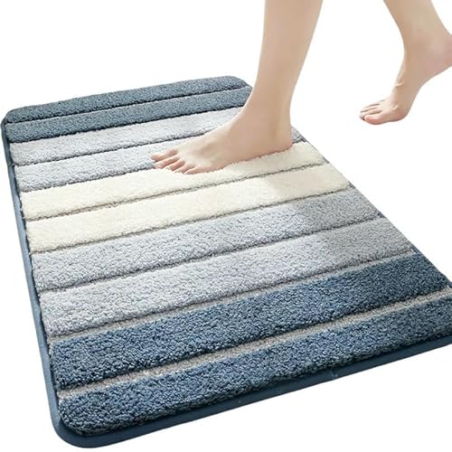 YLCYDLYU Badezimmerteppich Einfache Gestreifte Badezimmer-Bodenmatte Mit Großer Kapazität, Badeteppich, Eingangstürteppich-4-40x60cm von YLCYDLYU