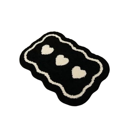 YLCYDLYU Badezimmerteppich Saugfähige Badezimmermatte Wohnzimmer Badezimmerteppich-Schwarz-50x80cm von YLCYDLYU