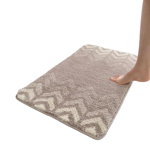 YLCYDLYU Badezimmerteppich Teppich Fußmatte Eingang Badezimmer Nachttisch Küche Saugfähige Bodenmatte Wohnkultur-1 Grau-50x80cm von YLCYDLYU