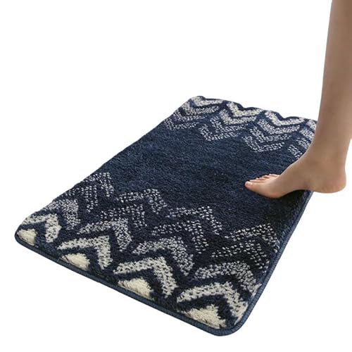 YLCYDLYU Badezimmerteppich Teppich Fußmatte Eingang Badezimmer Nachttisch Küche Saugfähige Bodenmatte Wohnkultur-Blau-50x80cm von YLCYDLYU