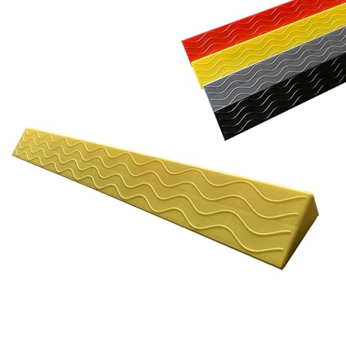 YLEPHNE Türschwellenrampe, rutschfeste Rollstuhlrampe, Kehrroboter, Treppen, Roller und Badezimmer, Spleißbar Oder Schneidbar(Yellow,100x8x2.5cm) von YLEPHNE
