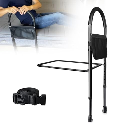 Bettgitter für die Sicherheit älterer Erwachsener – Bettgitter mit Stützbeinen und Aufbewahrungstasche, einstellbare Höhe für Kingsize-, Queensize-, Doppelbett und Einzelbett – Bettstock trägt bis z Bettgitter für die Sicherheit älterer Erwachsener – Bettgitter mit Stützbeinen und Aufbewahrungstasche, einstellbare Höhe für Kingsize-, Queensize-, Doppelbett und Einzelbett – Bettstock trägt bis z von YLFBDD