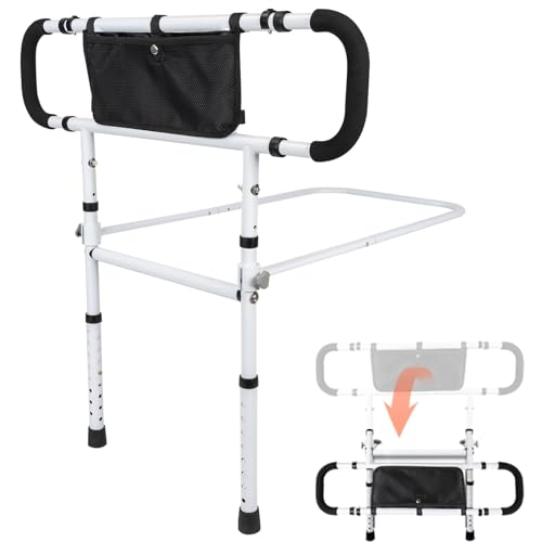 Bettgitter mit verbesserter Höhenverstellung und Bettseitengitter, 2024 Neue Bettgitter für ältere Erwachsene zur Sturzprävention, klappbare Bettschutzstange, robuste Bettstange, passend für Kingsiz von YLFBDD