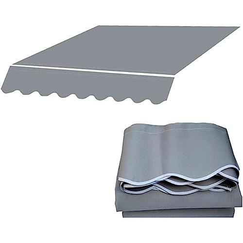 Ersatzstoff für einziehbare Markisen, Sonnenschutzdach für den Außenbereich, UV-Schutz, wasserdicht, 100% Polyester, Sonnenschutz für Hof, Terrasse, Balkon (Größe: 3 x 1,5 m, Farbe: Grau) von YLFFFZXK
