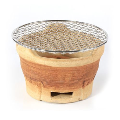 Kleiner Holzkohlegrill, Camping-Lehmofen, altmodische multifunktionale Grillöfen, tragbares Grillen, Outdoor-Kochzubehör für Picknick-BBQ-Wanderterrasse (braun, 2 Kleiner Holzkohlegrill, Camping-Lehmofen, altmodische multifunktionale Grillöfen, tragbares Grillen, Outdoor-Kochzubehör für Picknick-BBQ-Wanderterrasse (braun, 2 von YLFFFZXK