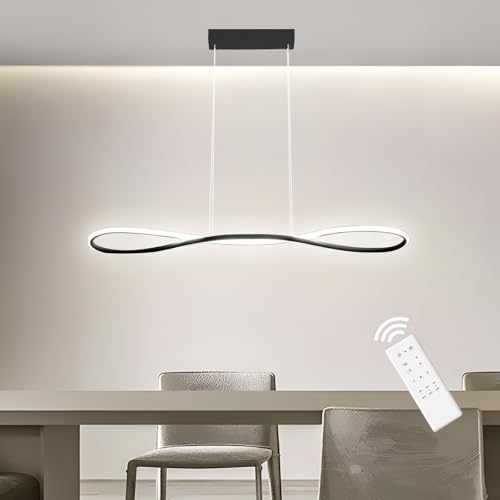 YLFXL 32W Pendelleuchte Esstisch, 90CM LED Pendelleuchte Esszimmer mit Fernbedienung Dimmbar 10%-100% Farbtemperatur 3000K-6000K, Esszimmerlampe Höhenverstellbar für Esszimmer Küche Wohnzimmer von YLFXL