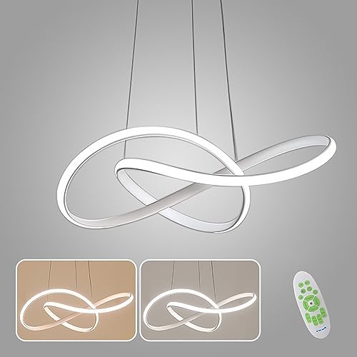 YLFXL 45W Pendelleuchte Esstisch, Esstisch Hängelampe Dimmbar mit Fernbedienung, LED Pendelleuchte Höhenverstellbarer, Moderne Deckenlampe Hängend Esszimmerlampe für Esszimmer Wohnzimmer Küche von YLFXL