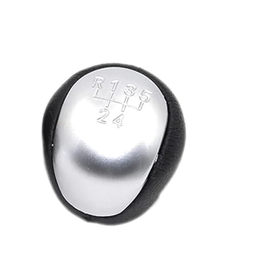 YLHMG 5 6 Gang Leder Auto Schaltknauf Hebel Stick, for Hyundai, IX35 2012 2013 2014 2015 2016, for Kia, Cerato 2 Schaltsack(BLACK 5 speed silver) von YLHMG