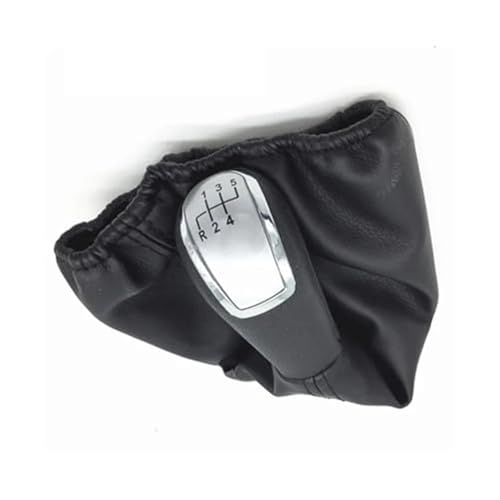 YLHMG 5 6-Gang-Schaltknauf-Hebelmanschettenmanschettenabdeckung, for, C-Klasse W203 S203 W202 BJ 93–01, A-Klasse W168 97–04 Schaltsack(BLACK Silver R12345) von YLHMG