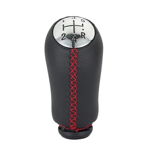 YLHMG 5-Gang-Schaltknauf-Abdeckung, for Renault, Megane II Clio III Scenic Kangoo 2009, Auto-Schalthebelgriff-Stickkopf Schaltsack(BLACK Red Line) von YLHMG
