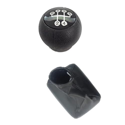 YLHMG Auto-Schaltknauf-Gamaschenmanschettenabdeckung, for Vauxhall, for Opel, MERIVA A 2003–2010, Schaltknauf, Schaltmanschettenmanschette Schaltsack(BLACK Gear knob and boot) von YLHMG